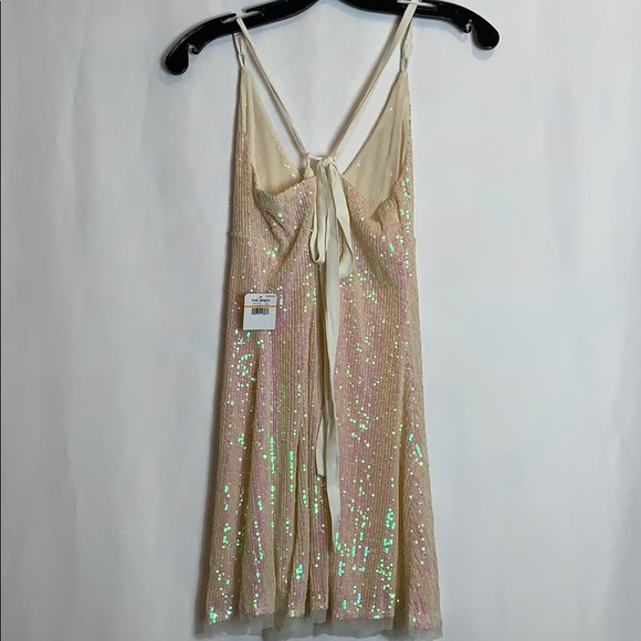 NWT Free People Sequin Gold Rush Mini Dress - Picture 7 of 11
